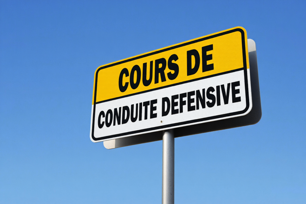 Panneau de cours de conduite défensive